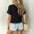 thumbnail image 5 of yillto Short Sleeve Tee for Girls Round Neck Shirts Bow Ruffle Sleeve Summer Cute Tops 3-14 Years, 5 of 7