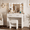 White(With Stool), variant on Homall Makeup Vanity Set with Mirror & Stool, Vanity Desk with LED Lights & Fast-Charging Outlet, Vanity Table for Bedroom Dressing Room, White