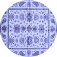 thumbnail image 1 of Ahgly Company Machine Washable Indoor Round Abstract Blue Modern Area Rugs, 3' Round, 1 of 4