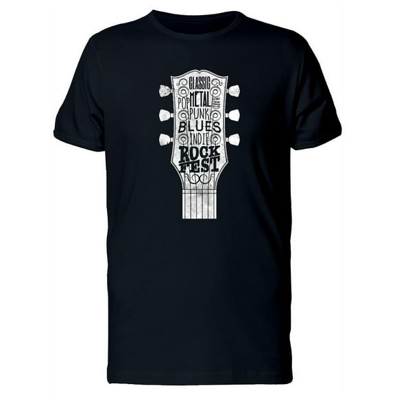 Genres Of Music Guitar T-Shirt Men -Image by Shutterstock, Male x-Large