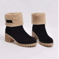 thumbnail image 3 of Winter Boots for Women Suede Boots Fur Lined Snow Boots Block Heel Booties Fleece Warm Mid-Calf Ankle Boot, 3 of 4