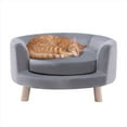 thumbnail image 3 of Critter Sitters 28 in. Elegant Gray Faux-Velvet Circular Pet Bed, 3 of 11