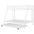 thumbnail image 6 of Hassch Twin Over Full Bed With Sturdy Steel Frame, Bunk Bed With Twin Size Trundle, Two-Side Ladders, White, 6 of 9