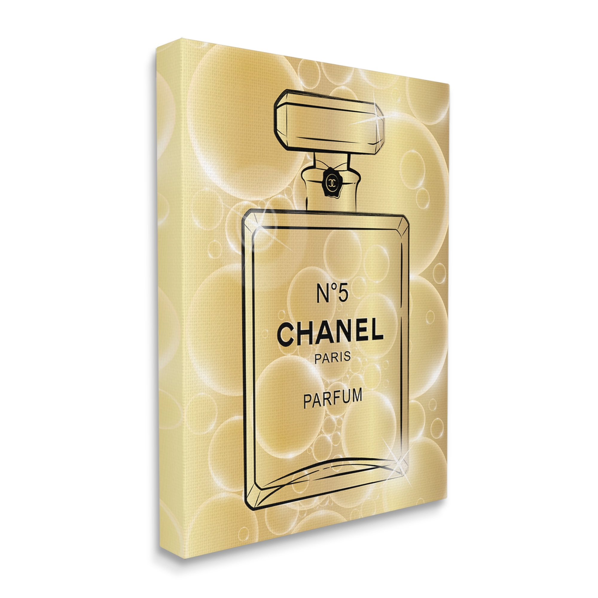 Stupell Industries Glam Perfume with Bubbles Beauty & Fashion Painting Gallery Wrapped Canvas Print Wall Art, 36 x 48
