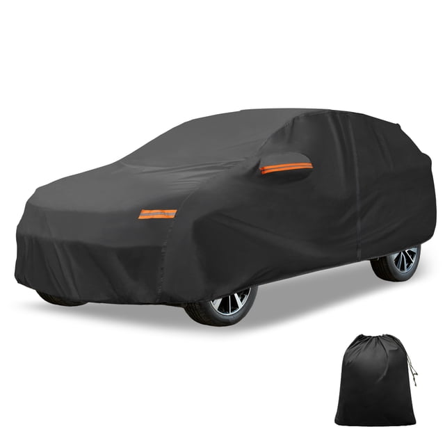 Funda de coche Bargains de aluminio para exteriores, funda completa impermeable con cremallera en la puerta del conductor, negra para Mazda CX-30