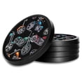 thumbnail image 1 of Silicone Non-Slip Drink Coasters with Removable Printed Absorbent Felt Pad - Set of 4 - Choppers & Skulls - Black - Image by Dan Morris, 1 of 3