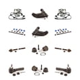 thumbnail image 1 of Transit Auto Bras de Commande Inférieur à Roulement de Moyeu avant avec Tige de Liaison Intérieure Supérieure à Rotule (12 Pcs) pour Voiture Ford Ranger Explorer Mazda B4000 Mercury Alpiniste - K7T-110144, 1 of 11