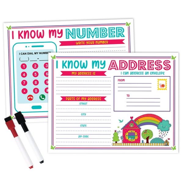 Inkdotpot Dry Erase Practice Worksheet I know my address, I know my