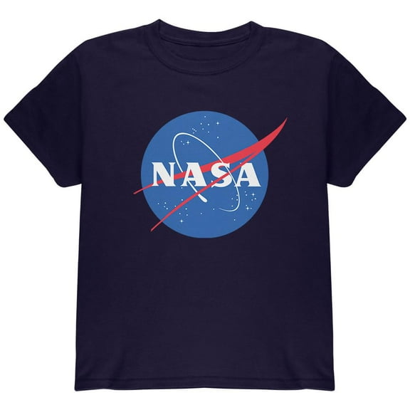 NASA Logo Youth T Shirt Navy YSM
