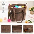 thumbnail image 4 of Corduroy Crochet Bag – Large Yarn Storage Tote with Grommets, Pockets & Needle Holders – Knitting Bag Organizer for Crochet Hooks, Accessories, Tools & Projects –Gift for Knitters & Crafters, 4 of 7