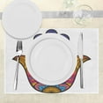 thumbnail image 3 of Ambesonne Oriental Place Mats Set of 4, Colorful Lotus, Standard Size, Sky Blue Orange and Pink, 3 of 6