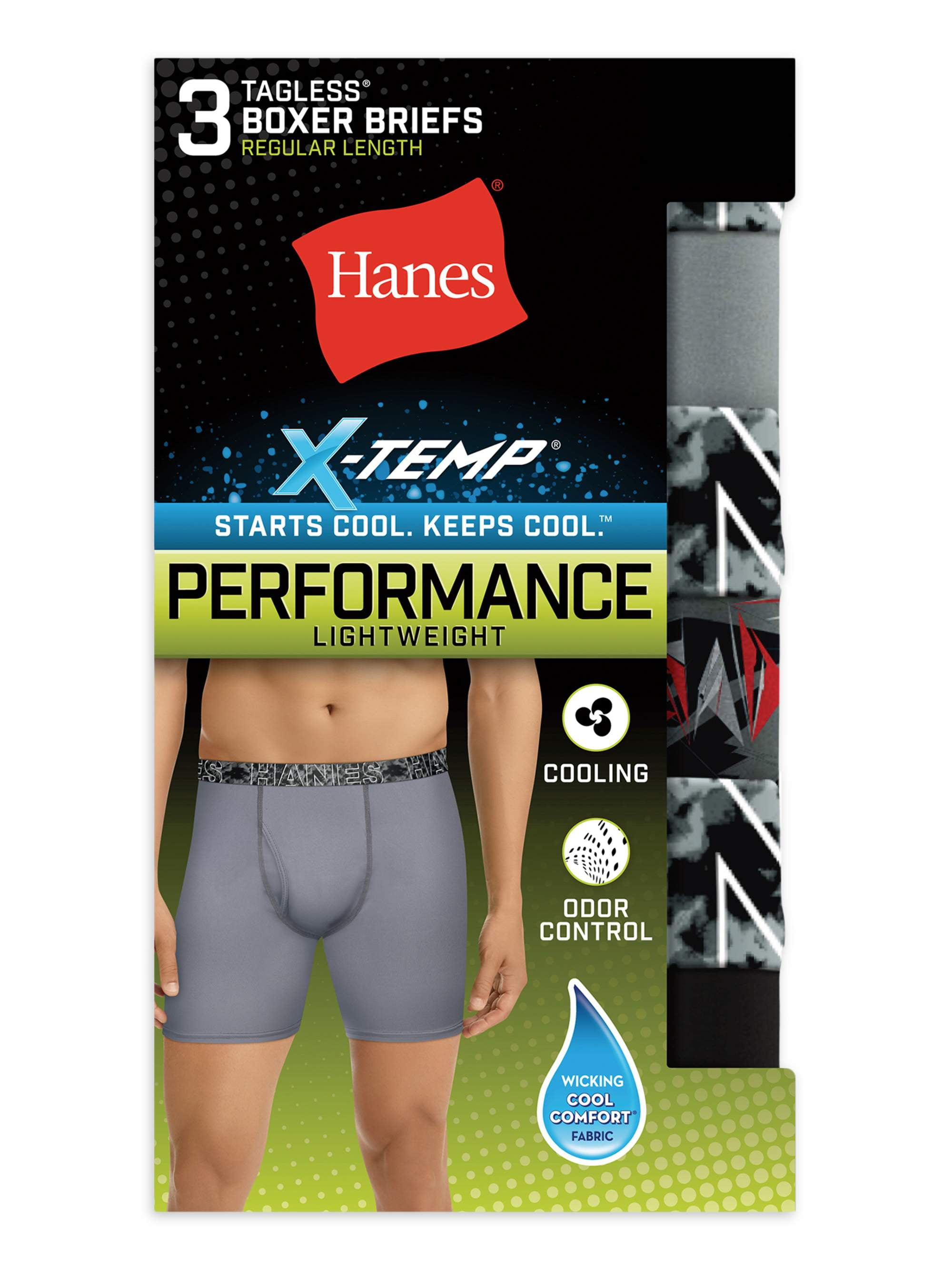 Hanes Men's XTemp Lightweight Boxer Briefs, 3 pack