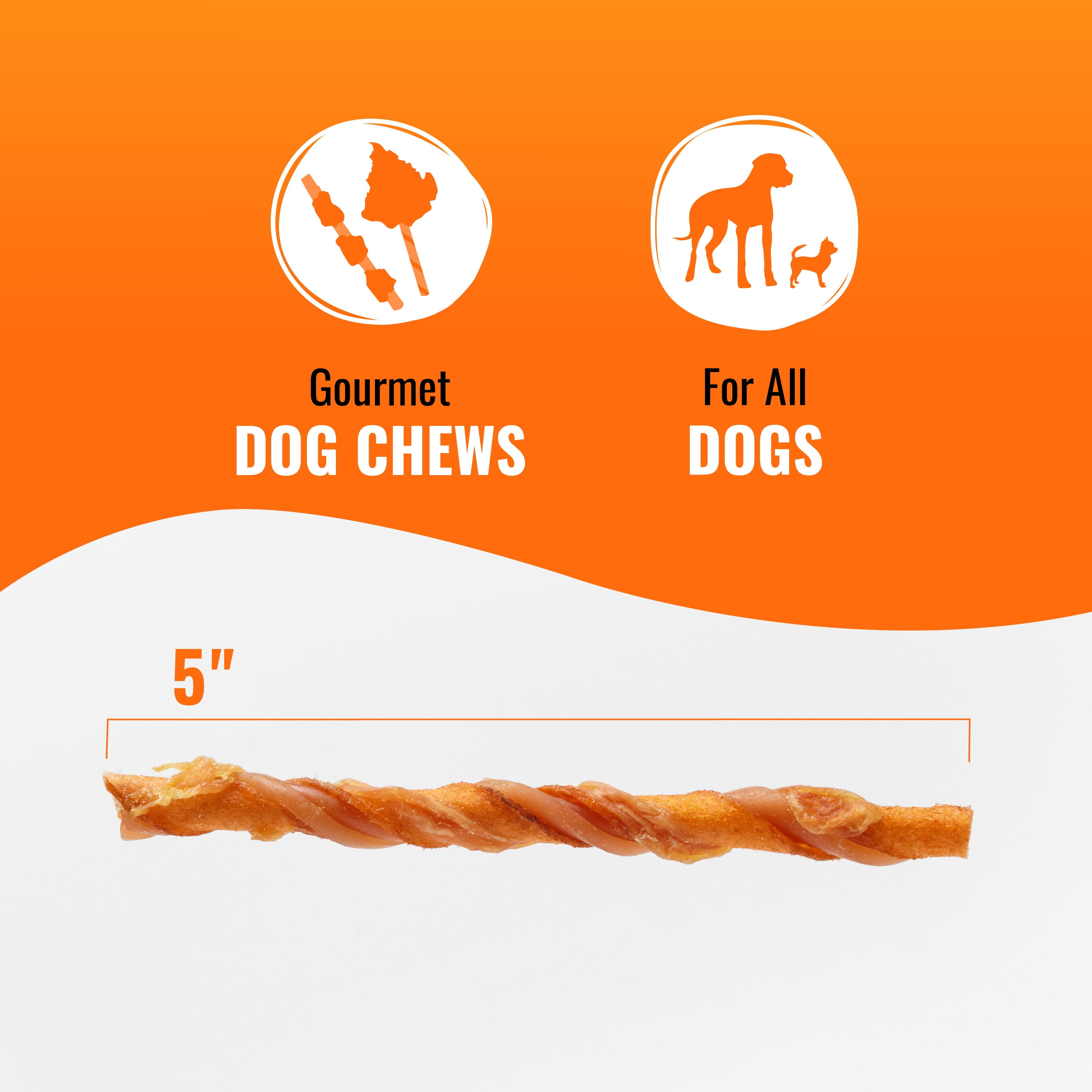 Good ’n’ Fun Triple Flavor Twists, Rawhide Chews for All Dogs, 30 Count