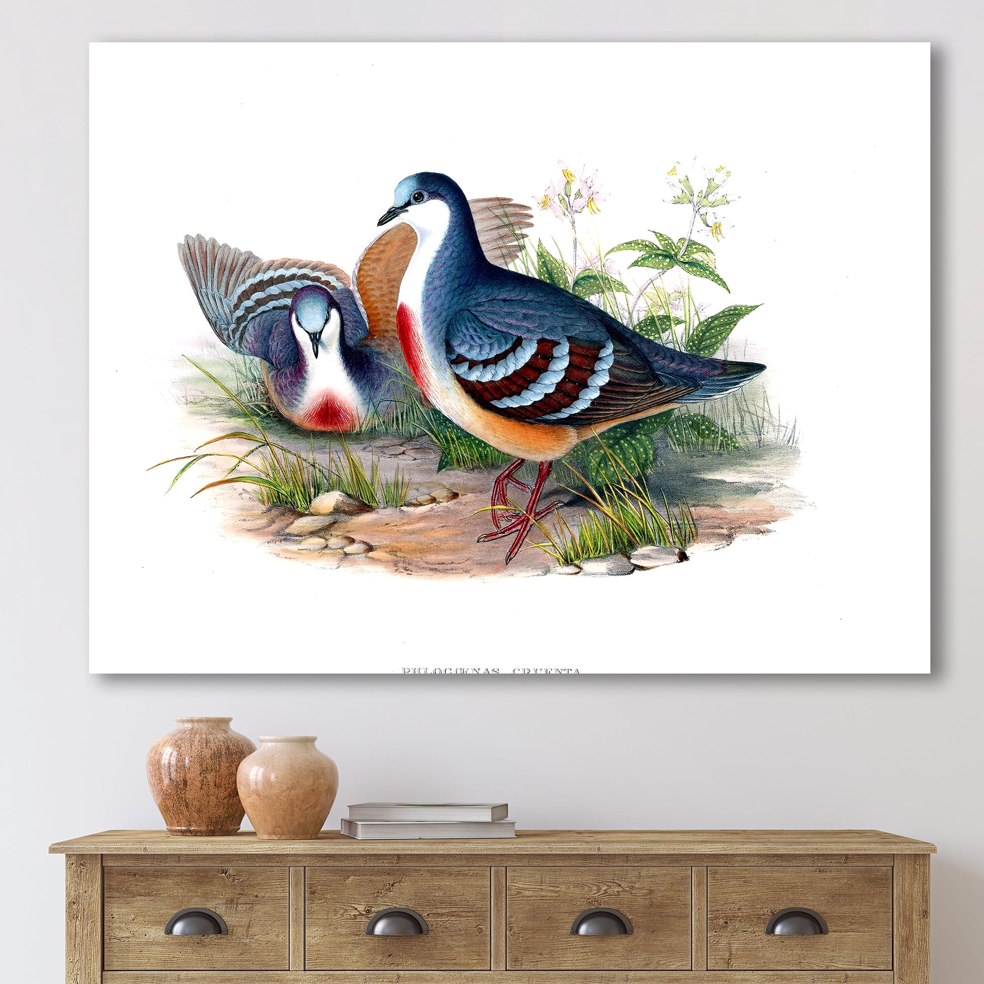 Designart ' Ancient Birds In The Wild IV ' Traditional Canvas Wall Art Print