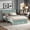 Green, variant on iNSPIRE Q Sloan Queen Velvet Platform Bed with Storage, Beige