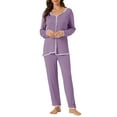 thumbnail image 2 of Conjuntos de lounge para mujeres INSPIRE CHIC, camisetas de manga larga con pantalones, conjuntos de pijama XL púrpura, 2 of 6