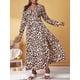 thumbnail image 1 of Vestido de hendidura de alta torsión de estampado de leopardo Rosegal  Vestidos largos de talla grande, 1 of 5