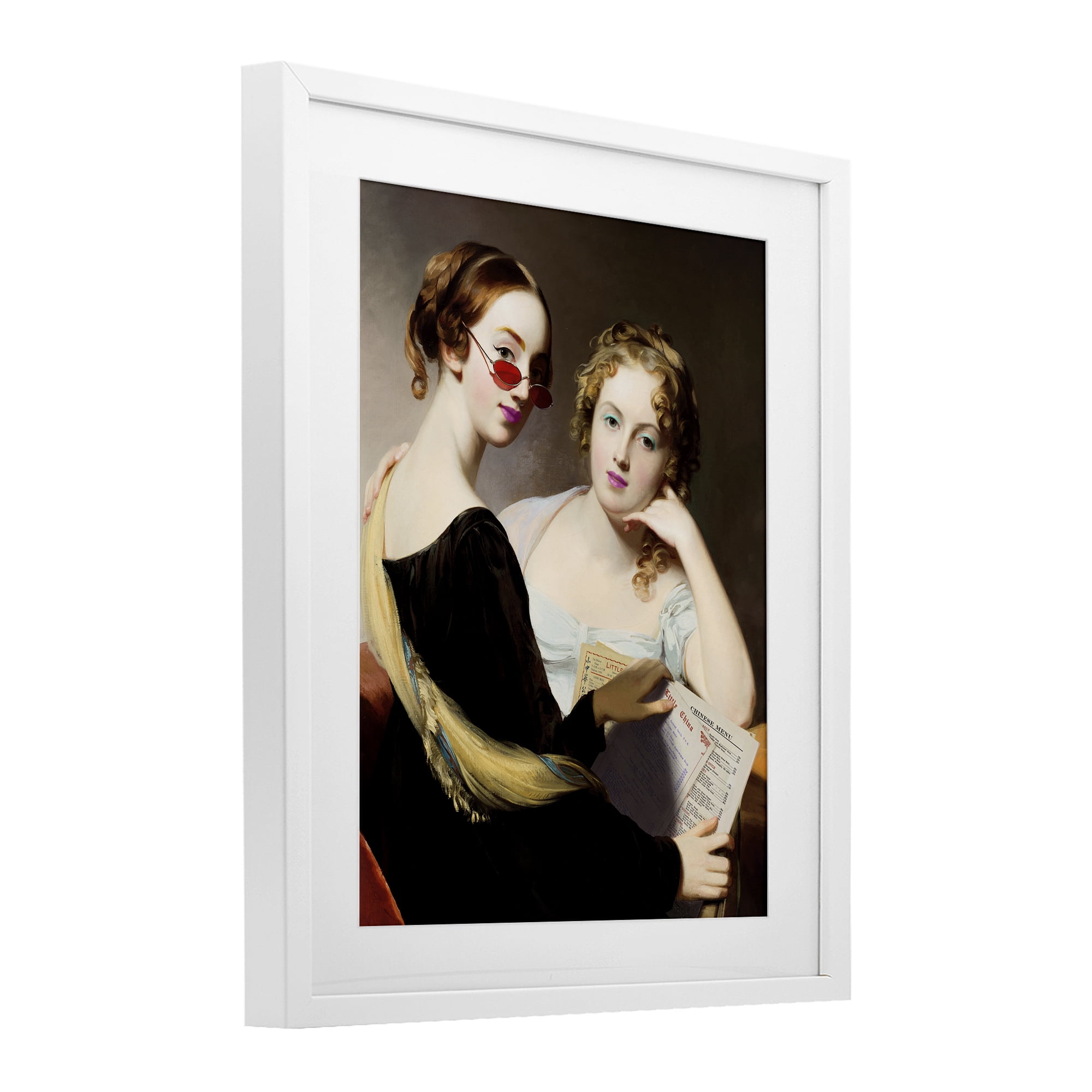 Stupell Industries Vintage Ladies Ordering Takeout White Framed Print Under Glass, design by Wild Apple Portfolio