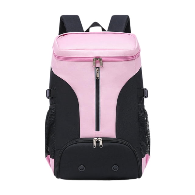Lipstore Badminton Backpack Easy Carrying Racquet Carrying Bag Convenient Rucksack Tennis Pink