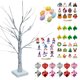 thumbnail image 1 of Luz de árbol de abedul con adornos colgantes, luz cálida para decoración de fiestas y festivales, 1 of 9