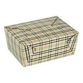 thumbnail image 3 of Restaurantware-Bio Tek 8.5 x 6.2 x 3.5 Inch Food Containers, 50 Durable Takeaway Boxes - Disposable, Sturdy, Plaid Paper 98 Ounce Takeout Boxes, Rectangle, For Takeouts And Delivery, Or Picnics, 3 of 11