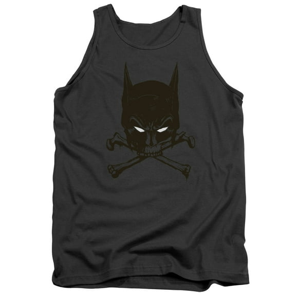 Batman Bat And Bones Adult Tank Top Charcoal