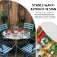 thumbnail image 4 of Round Fitted Tablecloth with Elastic Edge, Red Christmas Waterproof Table Cloth Table Cover for 45"-54" Tables, Winter Snowman Xmas Pine Tree Snowflakes Tablecloths for Dining Picnic Party Outdoor, 4 of 9