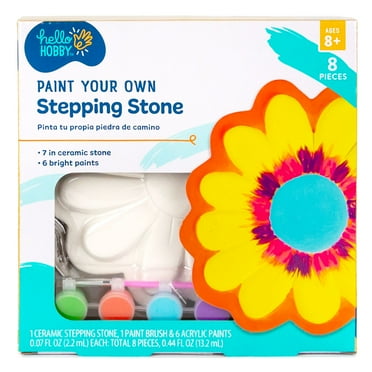 Hello Hobby Multicolor Paint Your Own Flower Stepping Stone, Arts & Crafts Kits