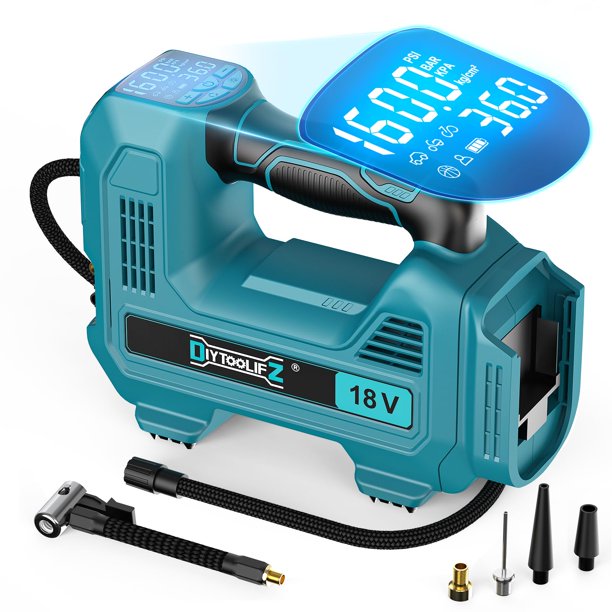 Compresor de aire inflador de neumáticos inalámbrico DIYToolifz 160 PSI 18 V