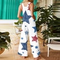 thumbnail image 5 of JULMCOMO American Flag Jumpsuits for Women 1776 250th Year Plus Size Wide Leg Stars Stripes Overalls Red White Blue Sleeveless Patriotic Rompers with Pockets Blue L, 5 of 7