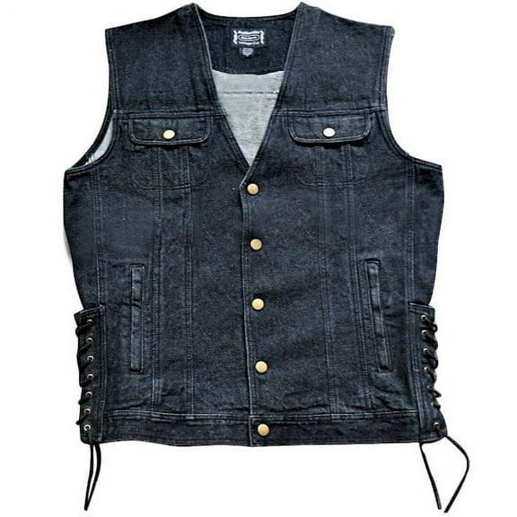 Large Black Denim Vest