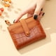 thumbnail image 5 of Cartera retro de cocodrilo corta, sencilla, con temperamento, tarjetero para múltiples tarjetas, tarjetero para cambio, 5 of 5