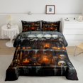 thumbnail image 2 of Feelyou Spooky Skull Queen Comforter Set, Halloween Magical Bottle Comforter Sets Queen, Black Reversible, 3pcs, 1 Comforter and 2 Pillowcases, 2 of 7