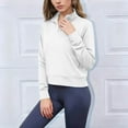 thumbnail image 3 of Stamzod Cropped Sweatshirts for Women 2025 Solid Color Quarter Zip Pullover Women Tops with Pocket Fall Fashion Must Haves White M, 3 of 7