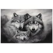 Wellsay 500 Pieces Wild Wolf Jigsaw Puzzle for Adults Teens Kids, Fun Family Game for Holiday Toy Gift Home Decor