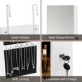 thumbnail image 5 of Hassch Mirror Jewelry Cabinet, Wall/Door Mounted Jewelry Armoire, Full Body Mirror with Storage, Lockable Jewelry Organizer for Home, White, 5 of 7