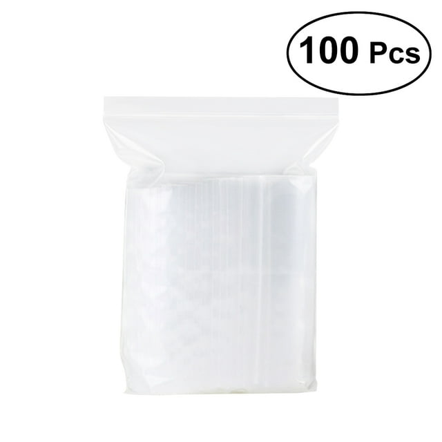 100 Pcs Sacs de Rangement Réutilisables en Plastique Transparent 5x7cm Épaississement avec Fermeture Éclair