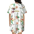 thumbnail image 6 of Rateoe Pretty Floral With Leaves Pattern Women's Short-Sleeved Pajama Set - 2 Piece Soft and Lightweight Sleepwear Set-4X-Large, 6 of 7
