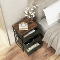 thumbnail image 4 of Gymax 2PCS Fabric Bedside Table 3 Drawers Nightstand Small Dresser Bedroom Living Room, 4 of 10