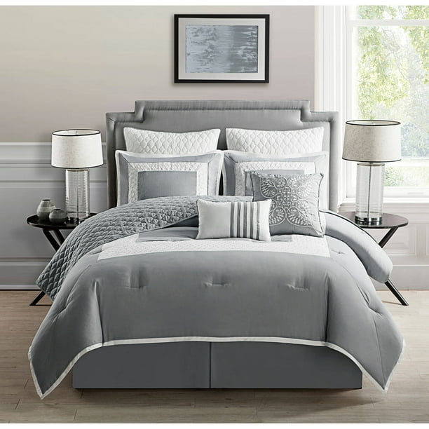 VCNY Home 2Tone Square Frame 7/9 Piece Marion Bedding Comforter Set