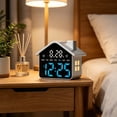 thumbnail image 6 of Alarm Clock House Shaped, Alarm Clocks for Bedroom LED Electronic Clock Multi Functional with Night Light, Two Alarms Snooze USB Powered, 6 of 6