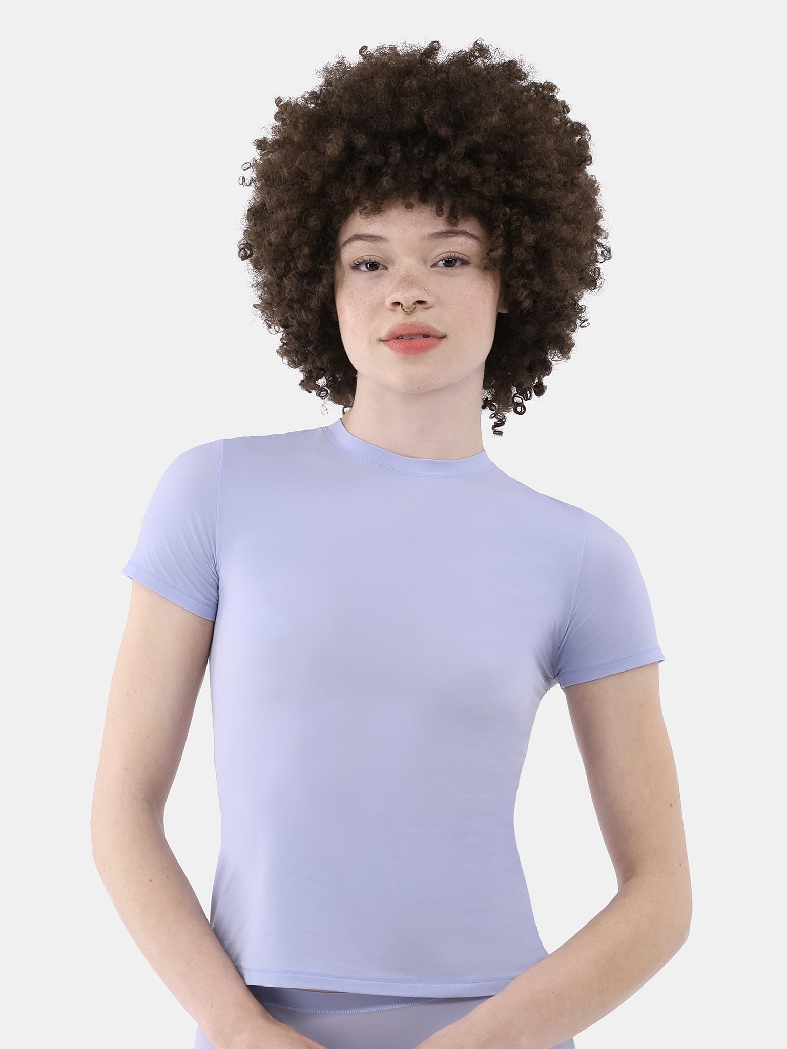 No Boundaries Cropped Cotton Tee with Short Sleeves, Women's XXS