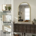 thumbnail image 4 of BEAUTYPEAK 26"x 38" Bathroom Mirror Wall Vanity Arched Mirror, Gold, 4 of 10