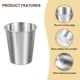 thumbnail image 4 of 4 Pcs Tazas de Acero Inoxidable 304, Vasos de Agua de 10.14oz/300ml, Taza de Metal Plateada, 4 of 7