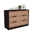 thumbnail image 3 of Cterwk 4 Drawers Dresser with Handle, Modern Wood Storage Cabinet for Living Room, Bedroom, Black + Brown, 3 of 7