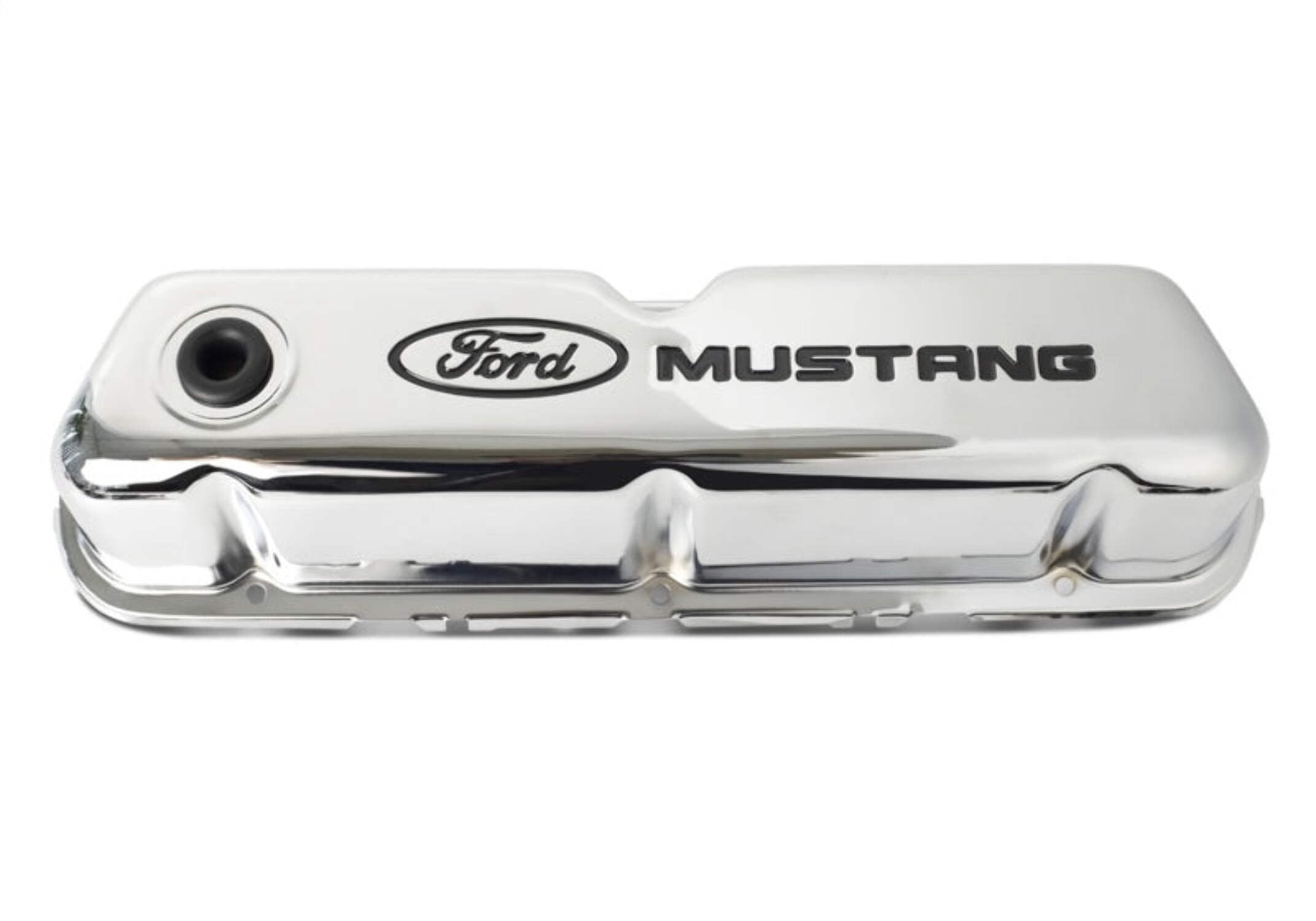 Ford Chrome Steel Valve Cover Set w/Mustang Logo