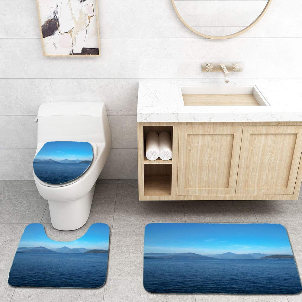 Erehome Blue Water And Blue Sky 3 Piece Bathroom Rugs Set Bath Rug Contour Mat And Toilet Lid Cover Walmart Canada