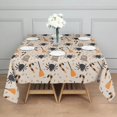 thumbnail image 3 of Halloween Square Tablecloth 42x42in(107x107cm) – Waterproof Polyester Printed Table Cover, Wrinkle Resistant & Washable for Kitchen Dining Picnic Party Decor, Pattern-V5-49, White, 3 of 6