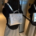 thumbnail image 3 of Fashionable Preppy Square Backpack - Textured Embossed Design, Versatile Crossbody & Top Handle - Ideal Stylish School Handbag for Trendy Students, 3 of 5