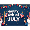 thumbnail image 4 of Cartoon Patriotic Banner Happy 4th of July Decorative Design Stars Stripes Celebration Banner for Independence Day Party Outdoor Decoration Holiday Event, 4 of 8